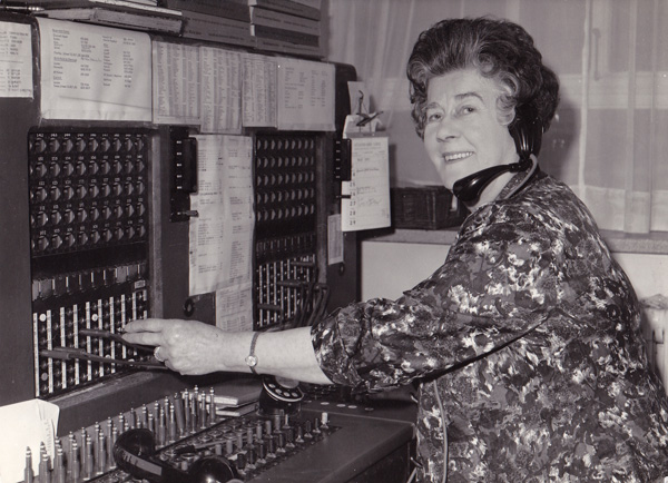 Dorothy Groen on her last day working as a telephonist  in Berkley Square aged 73 in May 1971